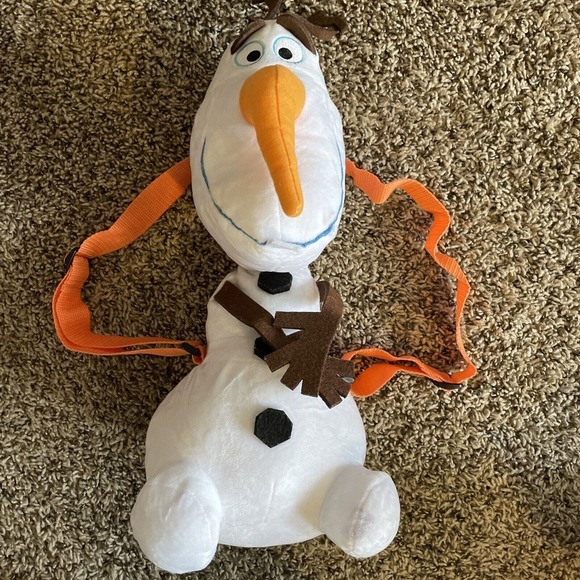 Disney Frozen Olaf 20" White Backpack Stuffed Plush Soft Toy Adjustable Straps - Picture 1 of 4